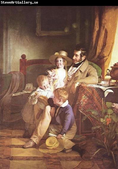 Friedrich von Amerling Portrat des Rudolf von Arthaber und seiner Kinder
